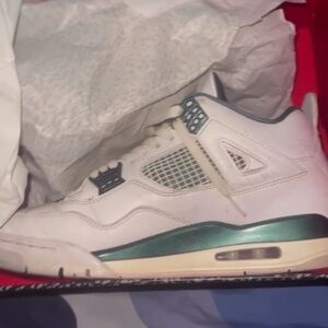 White and Teal Sneakers